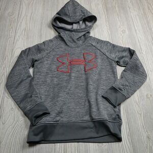 Under‎ Armour Cold Gear Sweater Womens XS Gray Ninja Hood Fleece Hoodie